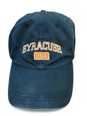Vintage PERRIN Syracuse USA Baseball Hat Men's One Size Blue Adjustable Cap